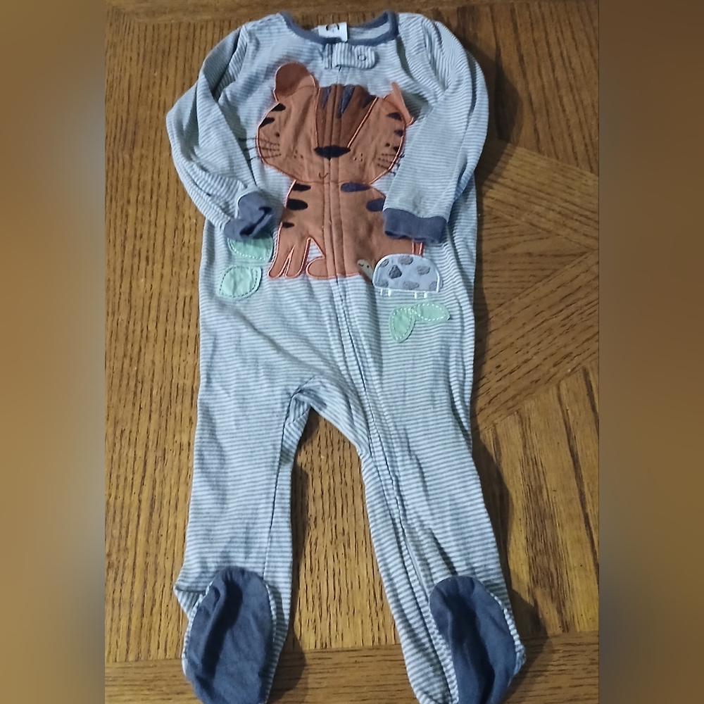 Gerber Striped Gray and Brown Tiger Kids One Piece